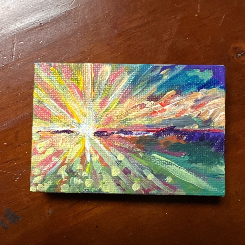 Vibrant Sunset Landscape Art